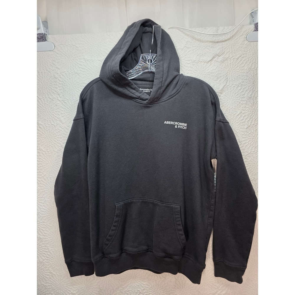 Abercrombie Kids Hoodie Kids 15/16 Black Good Relaxed Fit Race Car Graphic